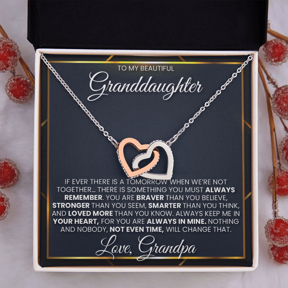 Granddaughter From Grandpa - Always Remember - Interlocking Hearts
